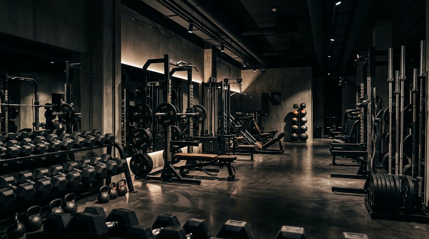 Gym equipment ready for a workout
